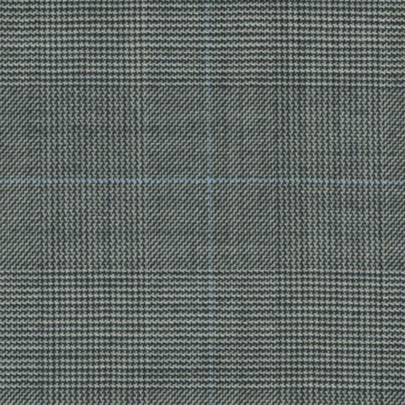 Black and White Glen Plaid 1 1/2 x 2 inch Super 140's All Wool Suiting By Holland & Sherry