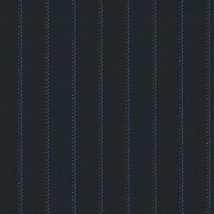 Navy/Bright Blue Laceline Stripe 5/16 inch Super 140's All Wool Suiting By Holland & Sherry