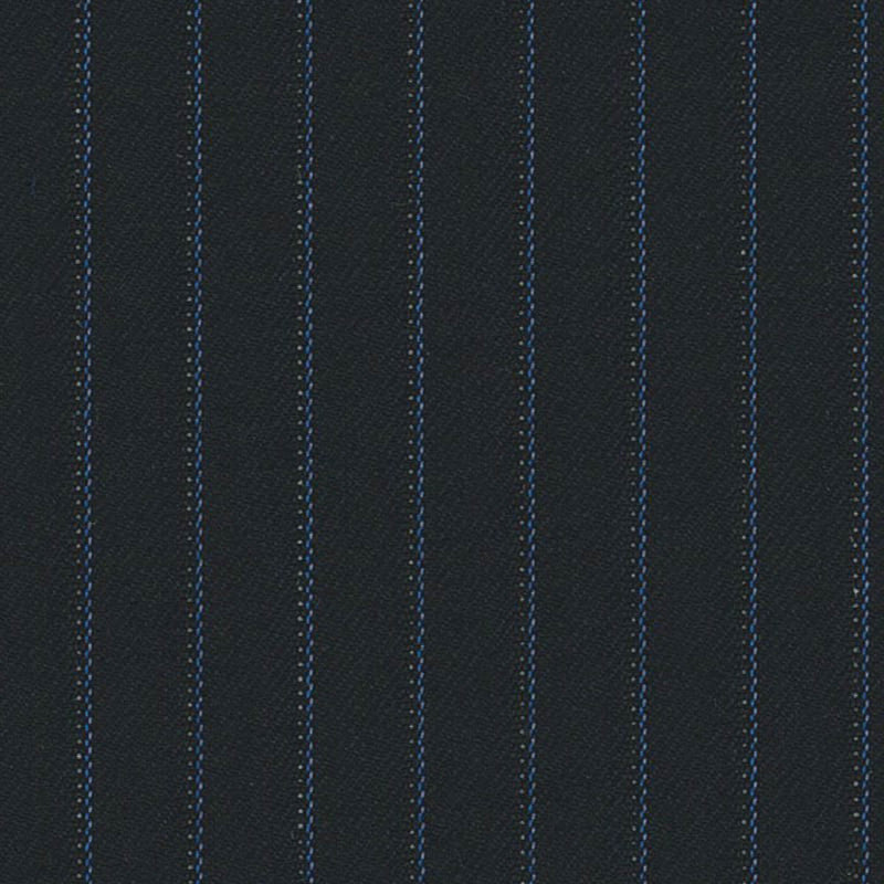 Navy/Bright Blue Laceline Stripe 5/16 inch Super 140's All Wool Suiting By Holland & Sherry