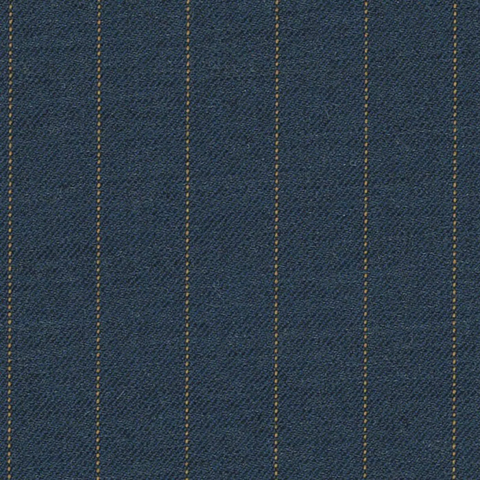 Airforce Blue/Mustard Pin Dot Stripe 1/2 inch Super 140's All Wool Suiting By Holland & Sherry