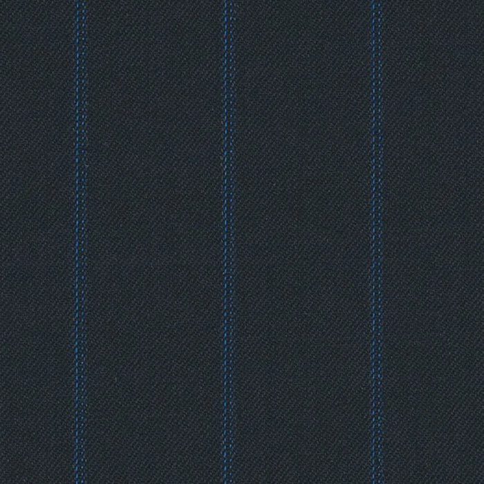 Navy/Bright Blue Fancy Stripe 13/16 inch Super 140's All Wool Suiting By Holland & Sherry