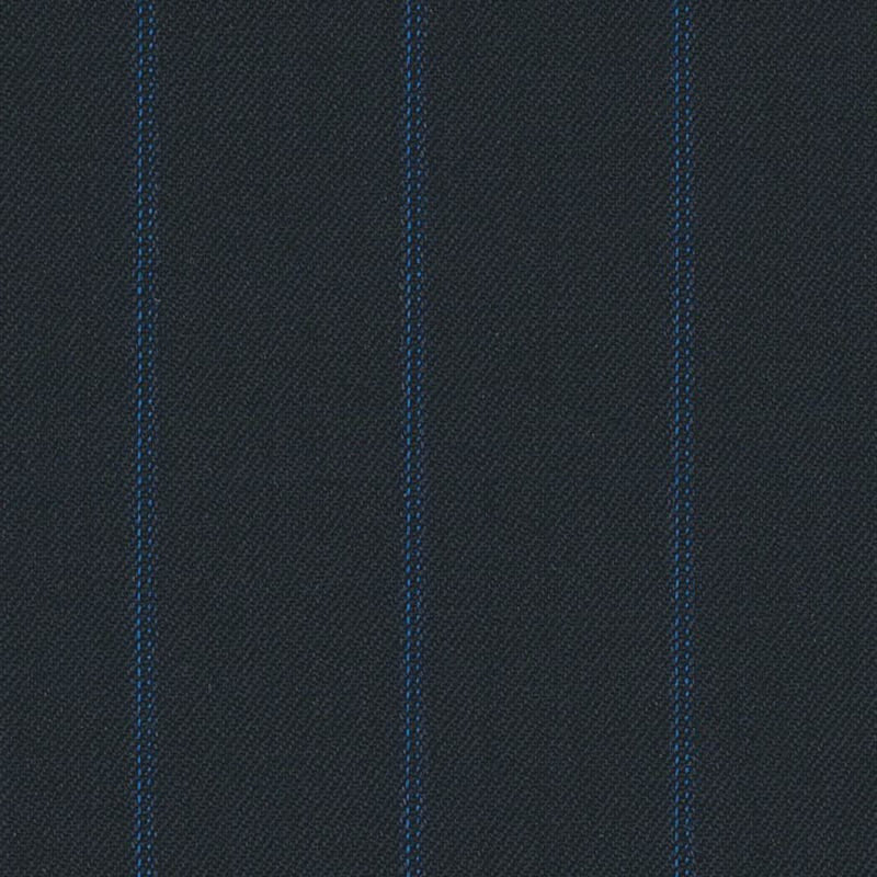 Navy/Bright Blue Fancy Stripe 13/16 inch Super 140's All Wool Suiting By Holland & Sherry