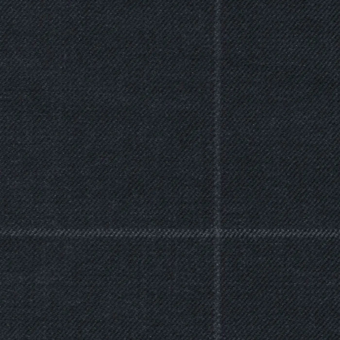 Navy Soft Chalk Windowpane 1 3/4 x 2 1/8 inch Super 140's All Wool Suiting By Holland & Sherry