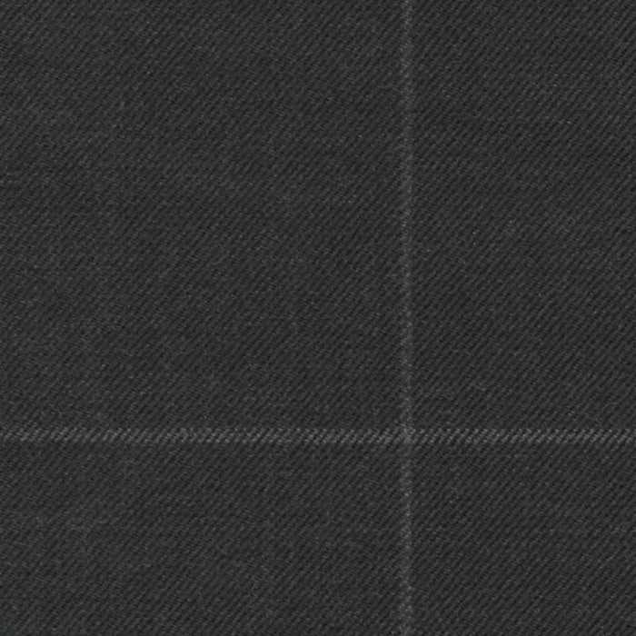 Charcoal Soft Chalk Windowpane 1 3/4 x 2 1/8 inch Super 140's All Wool Suiting By Holland & Sherry