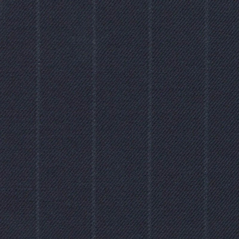 Navy Soft Chalk Stripe 5/8 inch Super 140's All Wool Suiting By Holland & Sherry