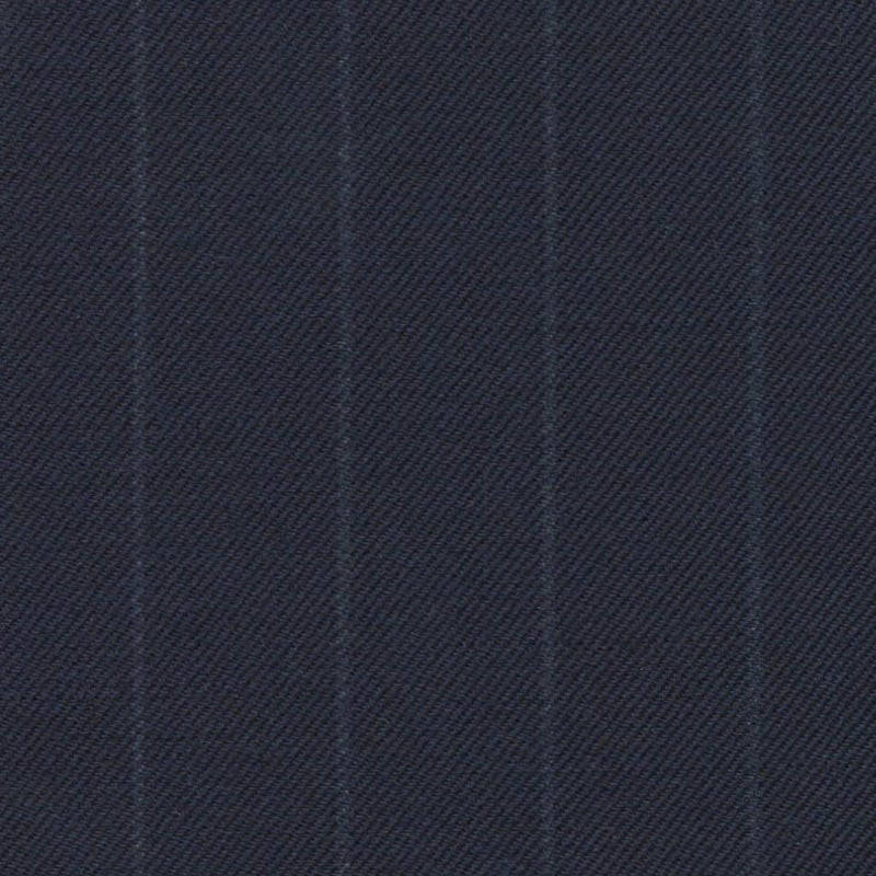 Navy Soft Chalk Stripe 5/8 inch Super 140's All Wool Suiting By Holland & Sherry