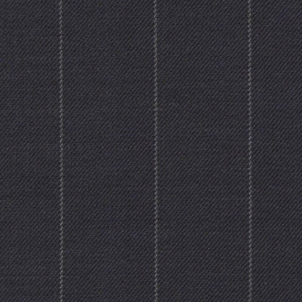 Navy Chalk Stripe 7/8 inch Super 140's All Wool Suiting By Holland & Sherry