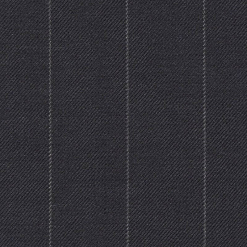 Navy Chalk Stripe 7/8 inch Super 140's All Wool Suiting By Holland & Sherry