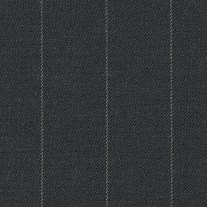 Charcoal Chalk Stripe 7/8 inch Super 140's All Wool Suiting By Holland & Sherry
