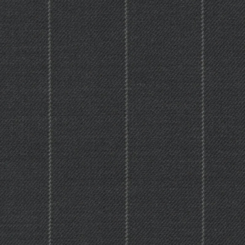 Charcoal Chalk Stripe 7/8 inch Super 140's All Wool Suiting By Holland & Sherry