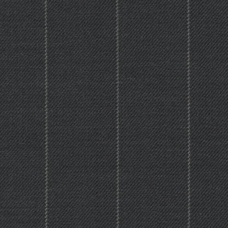 Charcoal Chalk Stripe 7/8 inch Super 140's All Wool Suiting By Holland & Sherry