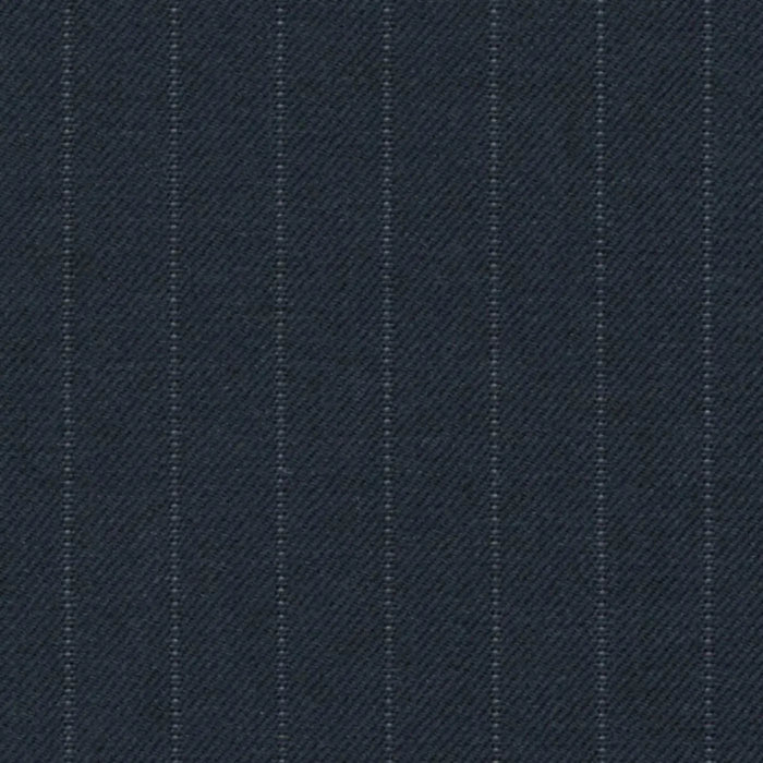 Navy Pin Dot Stripe 3/8 inch Super 140's All Wool Suiting By Holland & Sherry