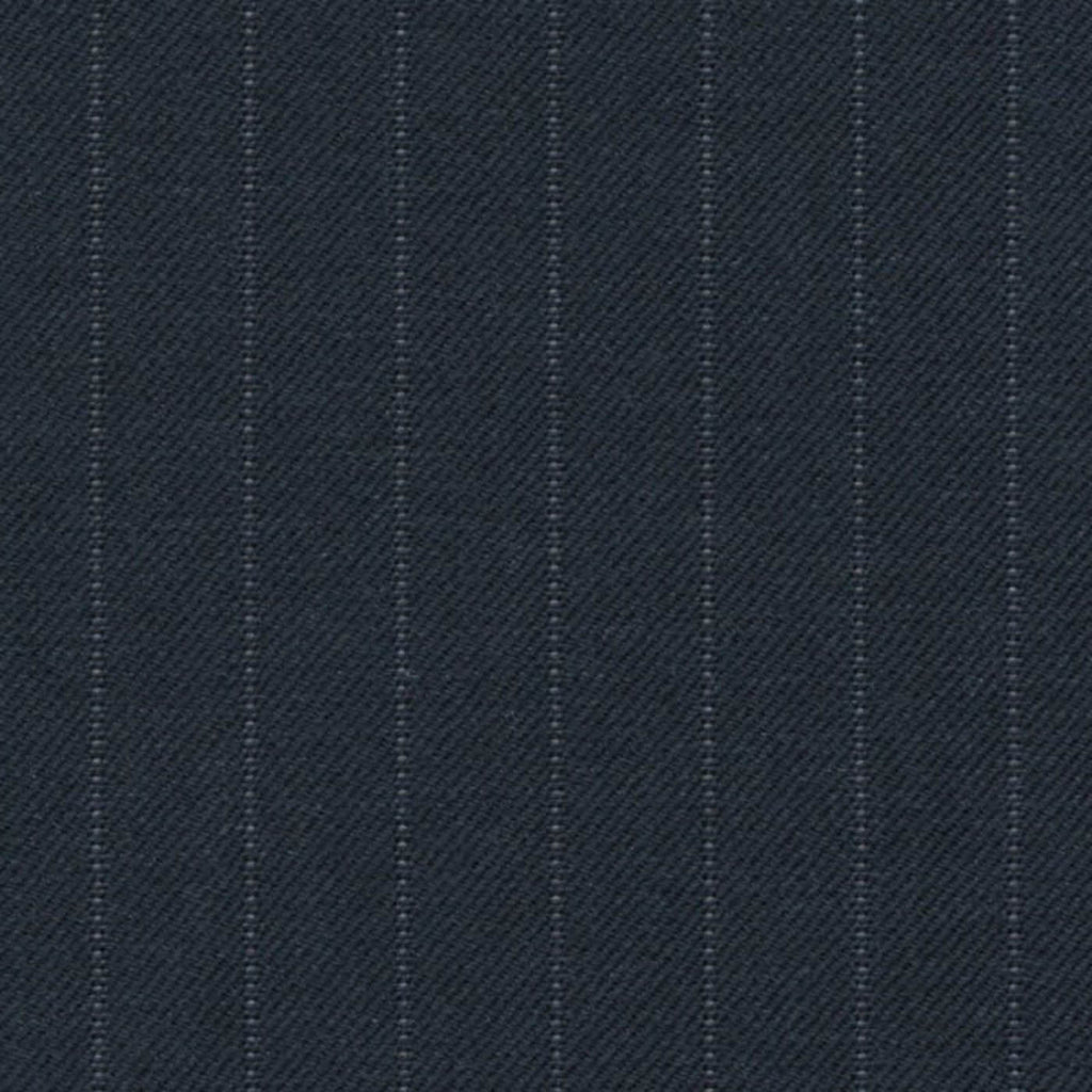 Navy Pin Dot Stripe 3/8 inch Super 140's All Wool Suiting By Holland & Sherry