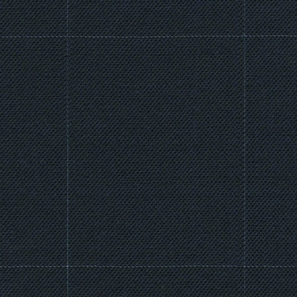 Navy Sharkskin with Windowpane 1 1/2 x 2 inch Super 140's All Wool Suiting By Holland & Sherry