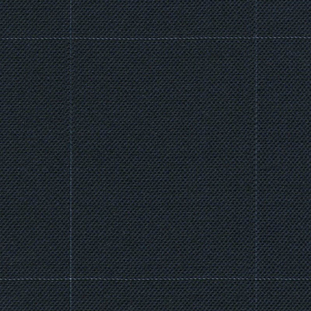Navy Sharkskin with Windowpane 1 1/2 x 2 inch Super 140's All Wool Suiting By Holland & Sherry