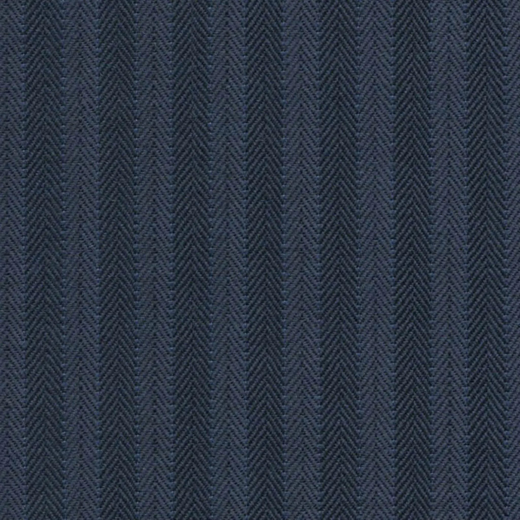 French Blue Herringbone Fancy Self Stripe 3/16 inch Super 140's All Wool Suiting By Holland & Sherry