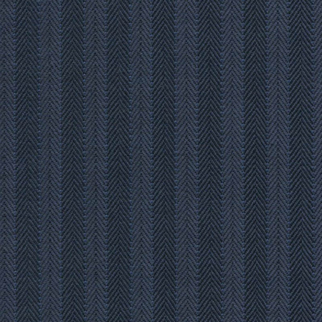 French Blue Herringbone Fancy Self Stripe 3/16 inch Super 140's All Wool Suiting By Holland & Sherry