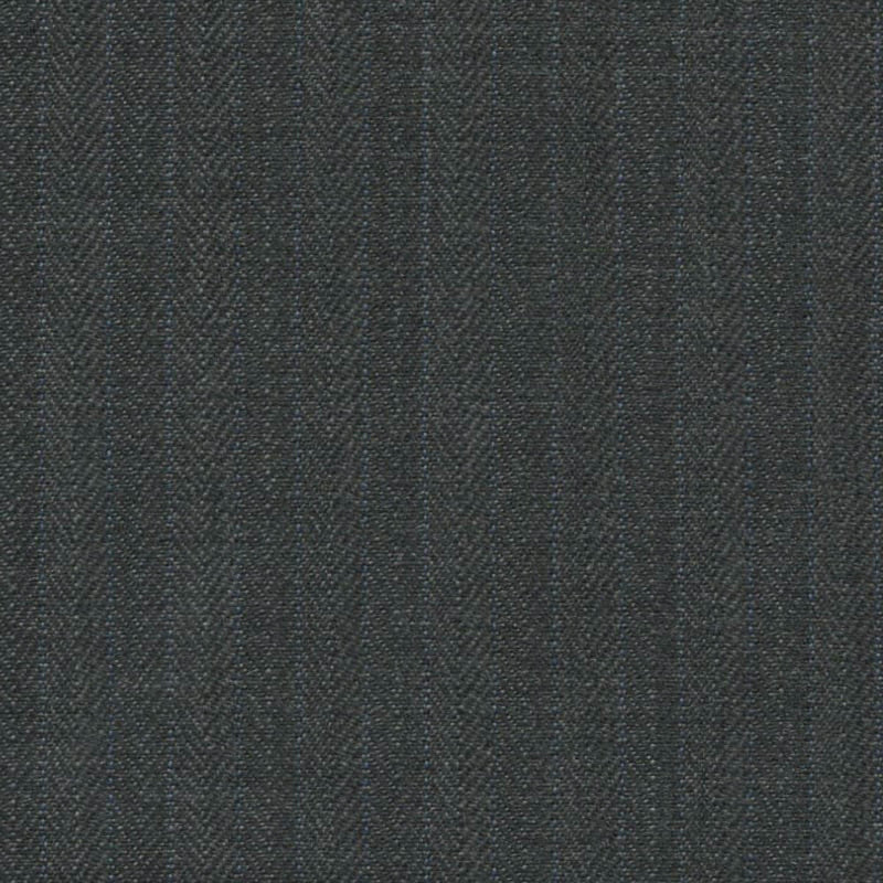 Grey Herringbone Fancy Self Stripe 3/16 inch Super 140's All Wool Suiting By Holland & Sherry