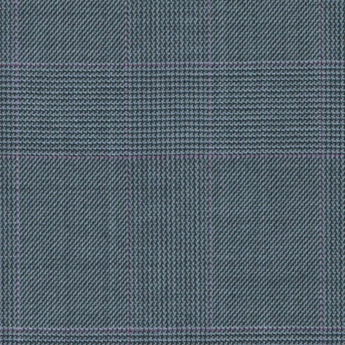 Light Blue/Magenta Split Matt Glen 1 1/2 x 2 inch Super 140's All Wool Suiting By Holland & Sherry