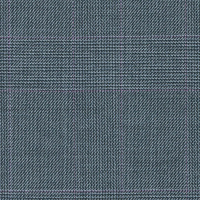 Light Blue/Magenta Split Matt Glen 1 1/2 x 2 inch Super 140's All Wool Suiting By Holland & Sherry