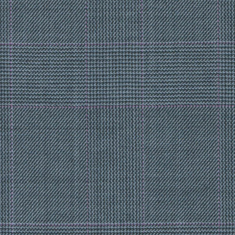 Light Blue/Magenta Split Matt Glen 1 1/2 x 2 inch Super 140's All Wool Suiting By Holland & Sherry