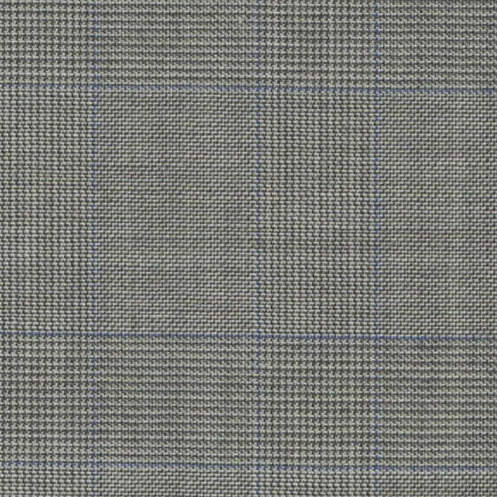 Light Grey/Blue Split Matt Glen 1 1/2 x 2 inch Super 140's All Wool Suiting By Holland & Sherry
