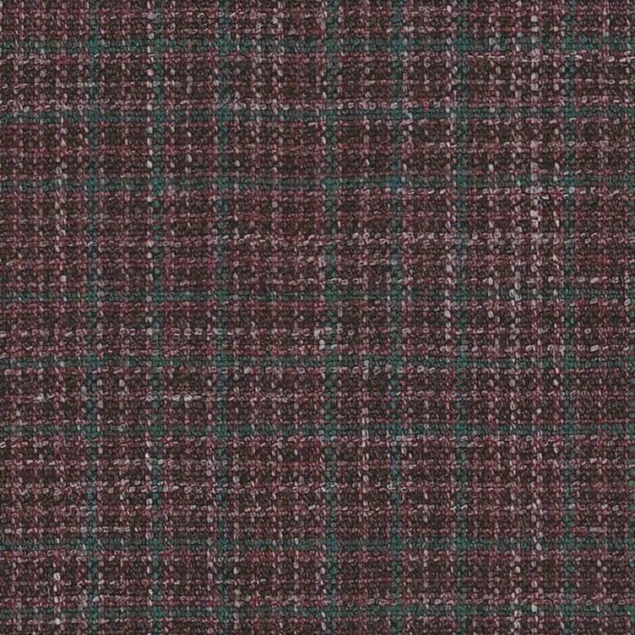 Burgundy and Teal Linear Plaid Check Wool, Silk & Linen Jacketing by Holland & Sherry