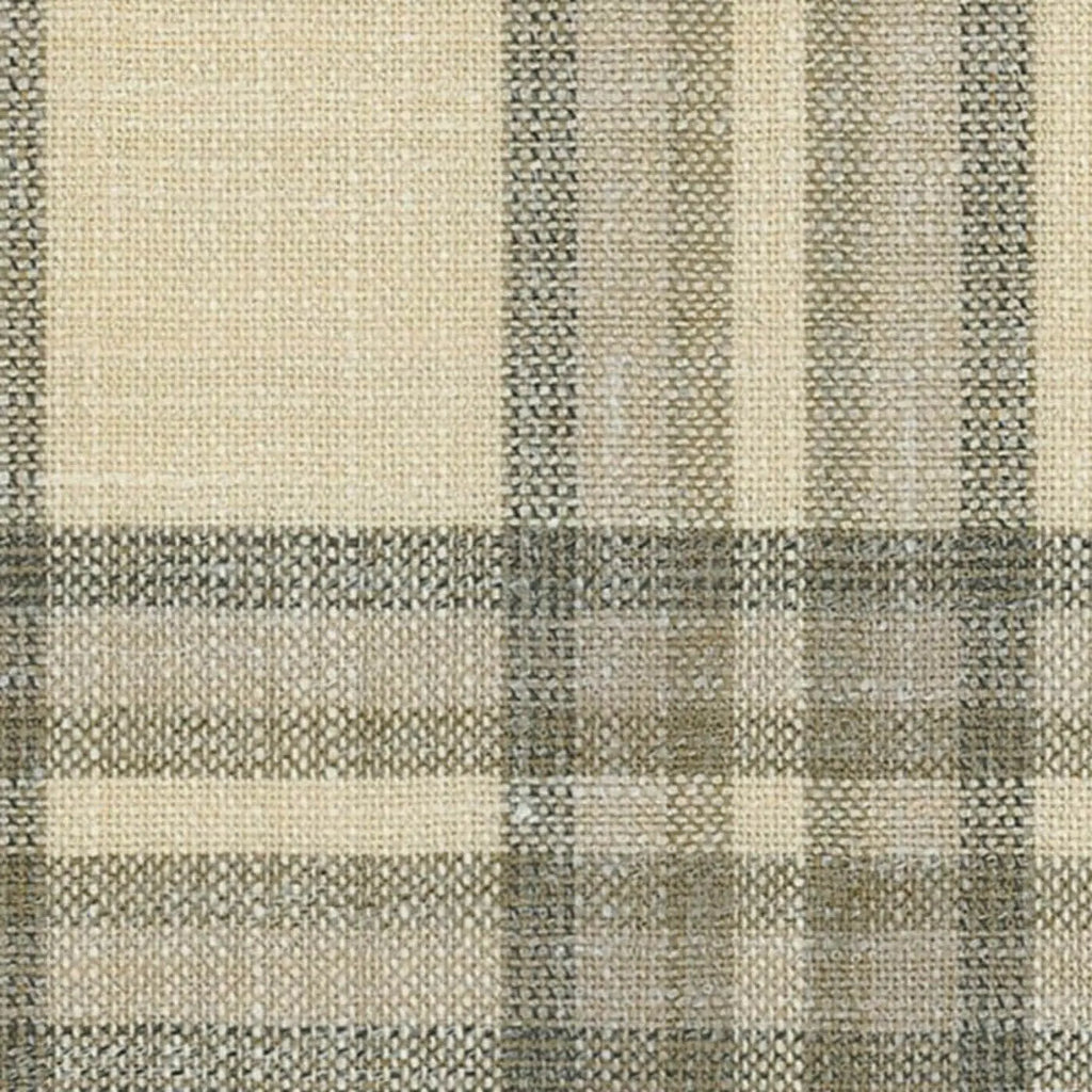 Sand and Taupe Block Plaid Check Wool, Silk & Linen Jacketing by Holland & Sherry