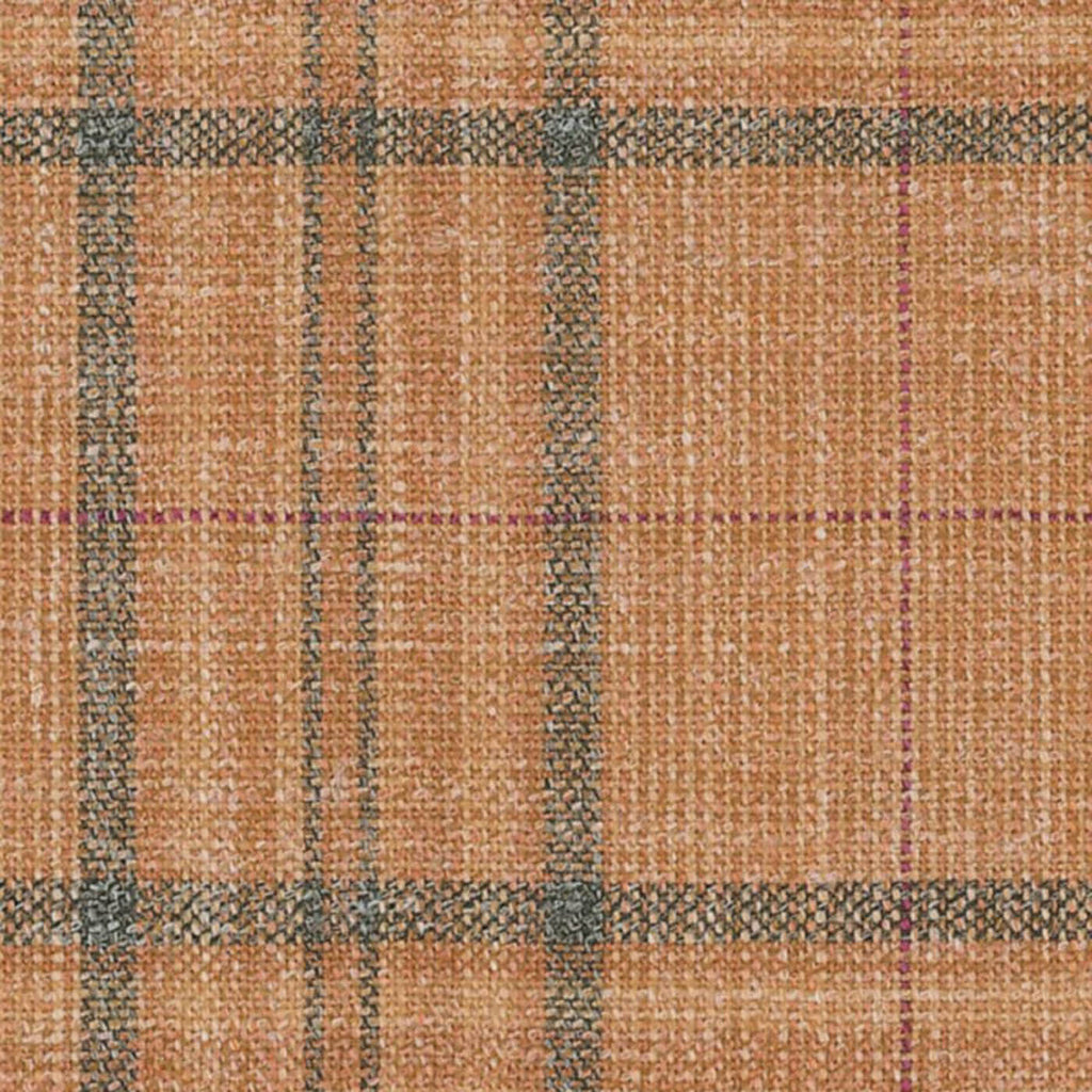 Peach and Taupe Check with Red Windowpane Check Jacketing by Holland & Sherry