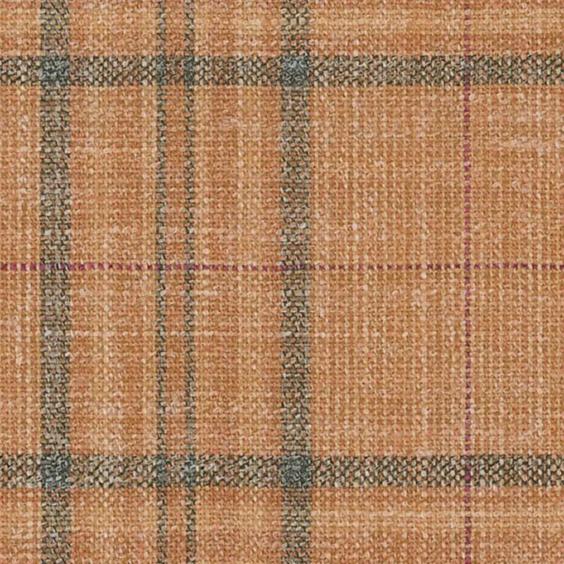 Peach and Taupe Check with Red Windowpane Check Wool, Silk & Linen Jacketing by Holland & Sherry