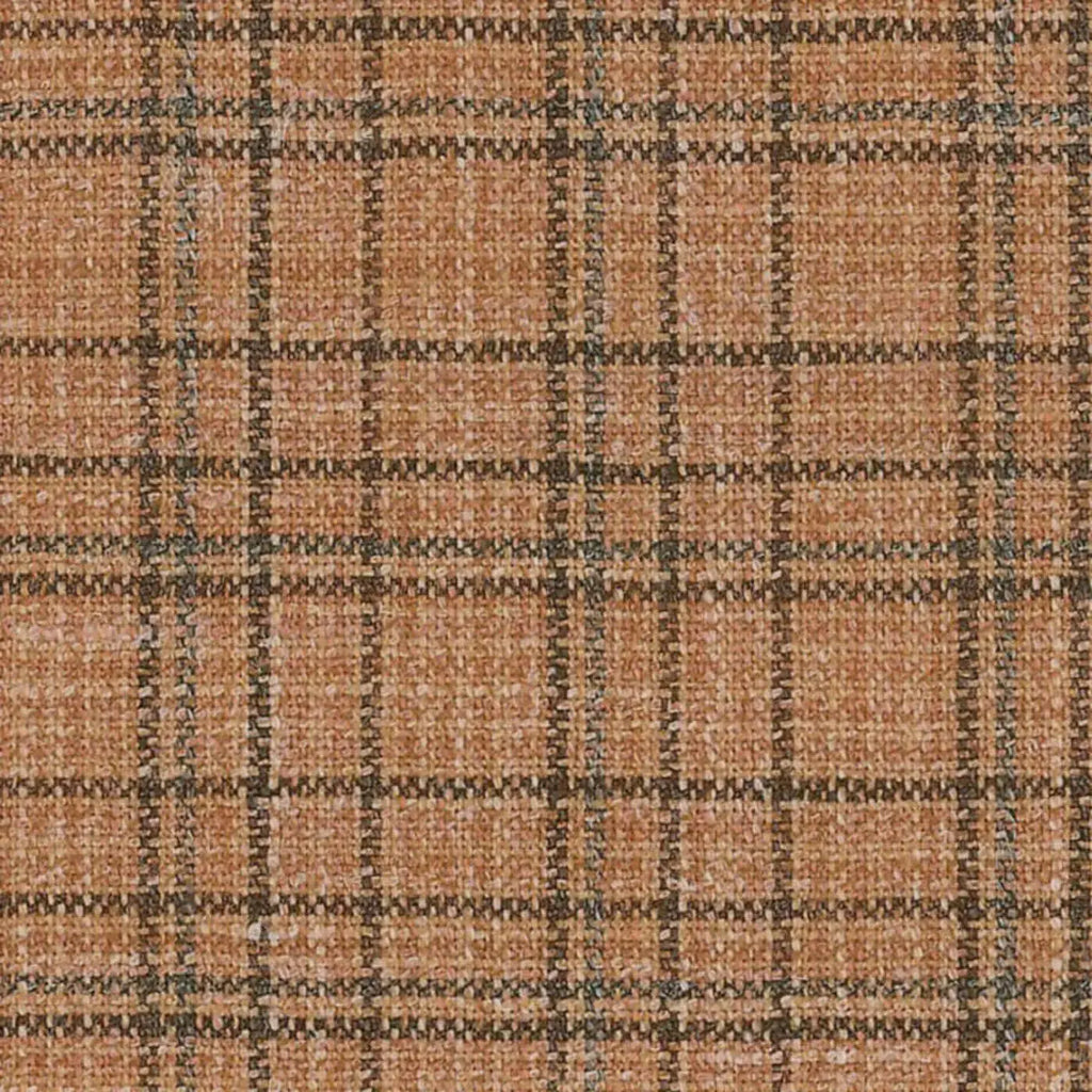 Tangerine Linear Check Wool, Silk & Linen Jacketing by Holland ...