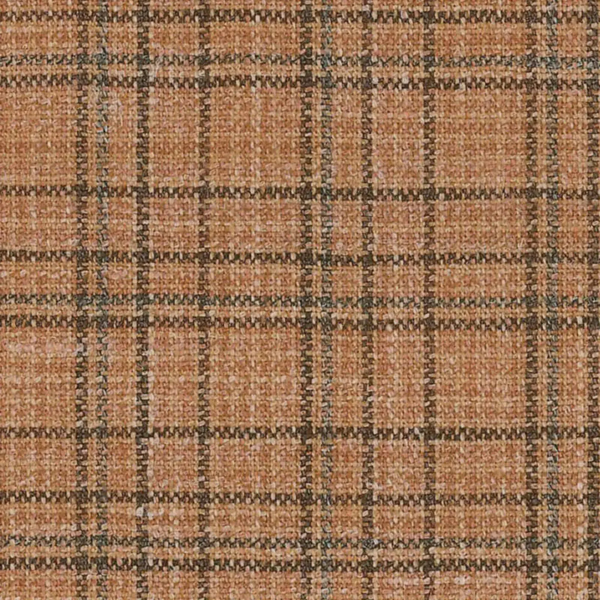 Tangerine Linear Check Wool, Silk & Linen Jacketing by Holland & Sherry