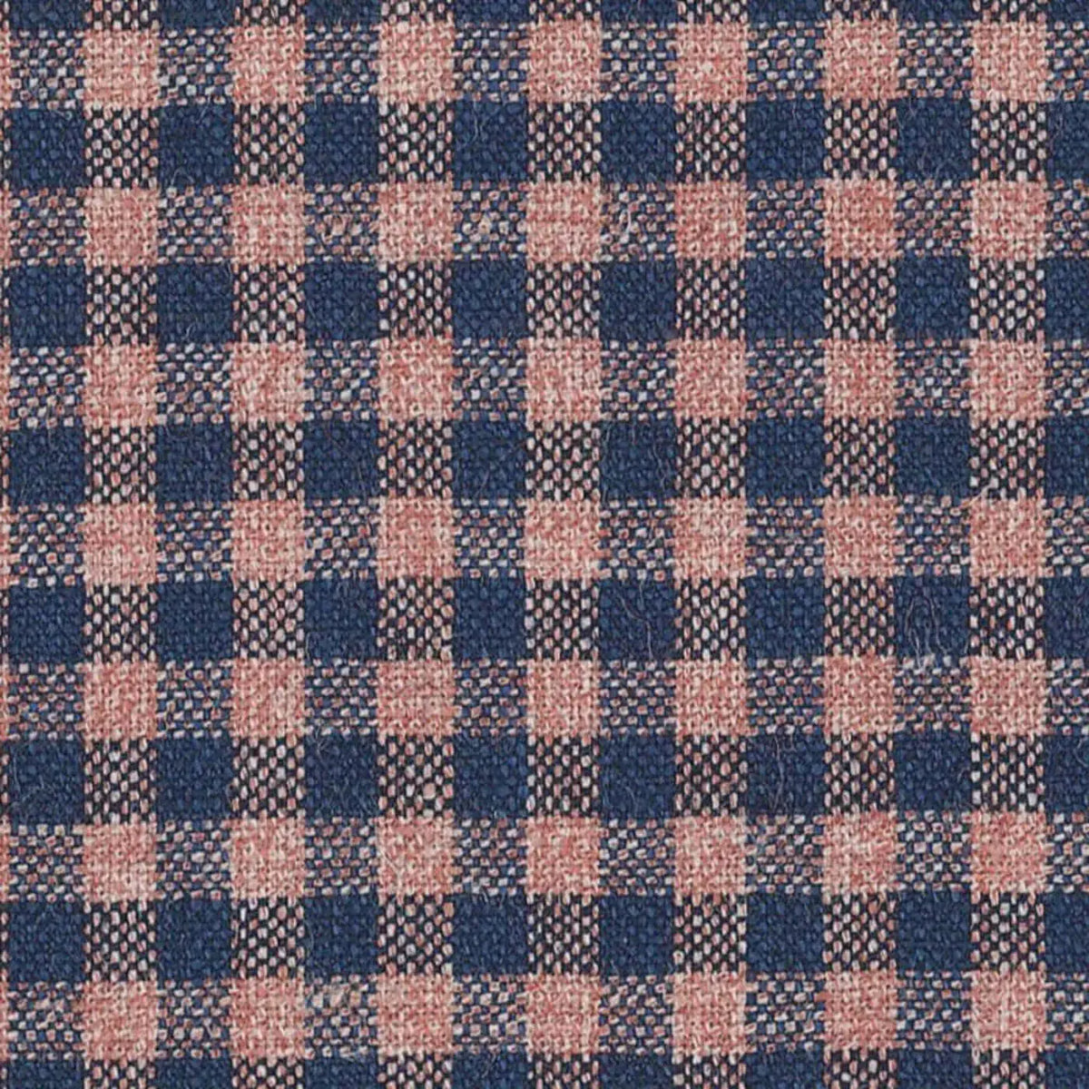 Coral and Blue Shepherds Check Wool, Silk & Linen Jacketing by Holland & Sherry