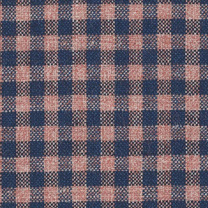 Coral and Blue Shepherds Check Wool, Silk & Linen Jacketing by Holland & Sherry