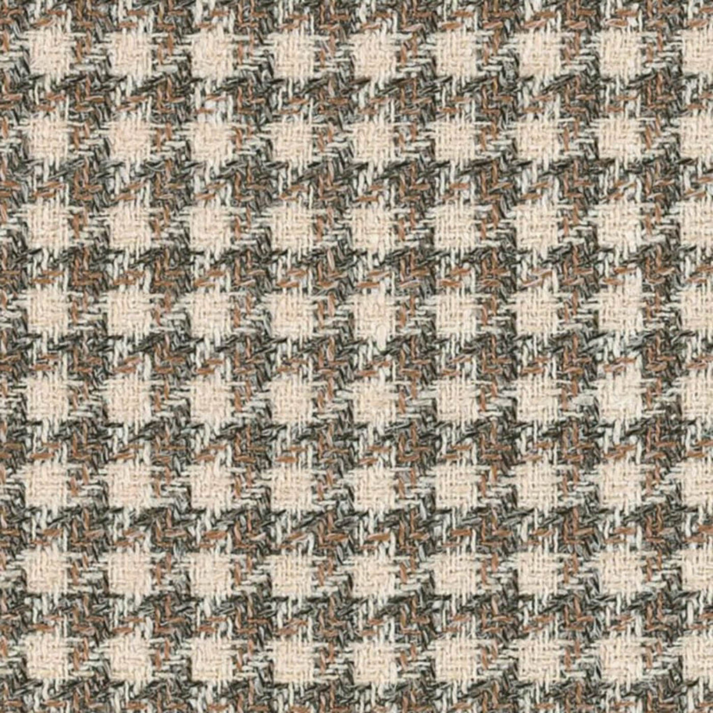 Cream and Brown Houndstooth Check Jacketing by Holland & Sherry