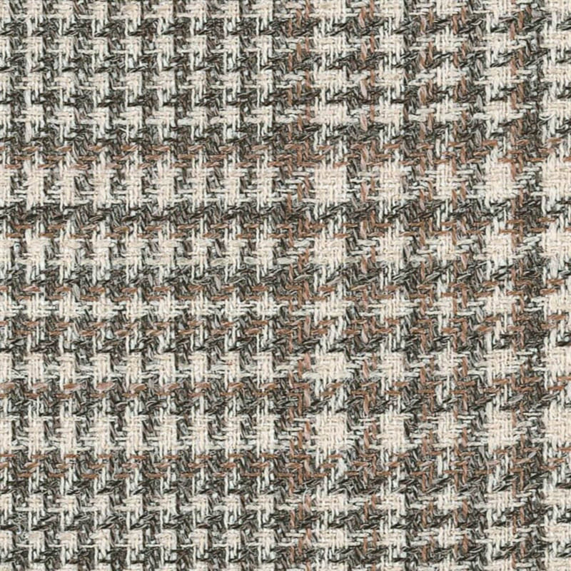 Cream and Brown Mock Glen Check Wool, Silk & Linen Jacketing by Holland & Sherry