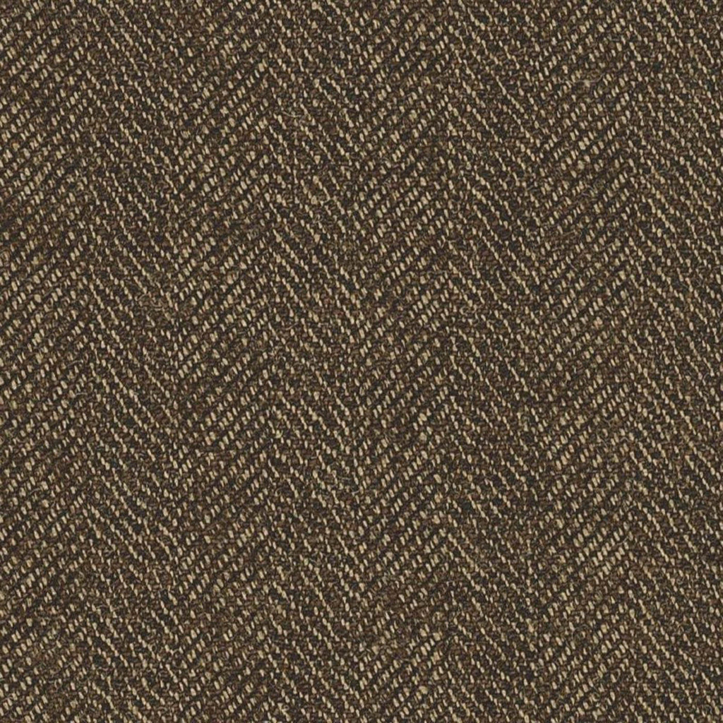 Brown Herringbone Worsted Wool Tweed By Holland & Sherry