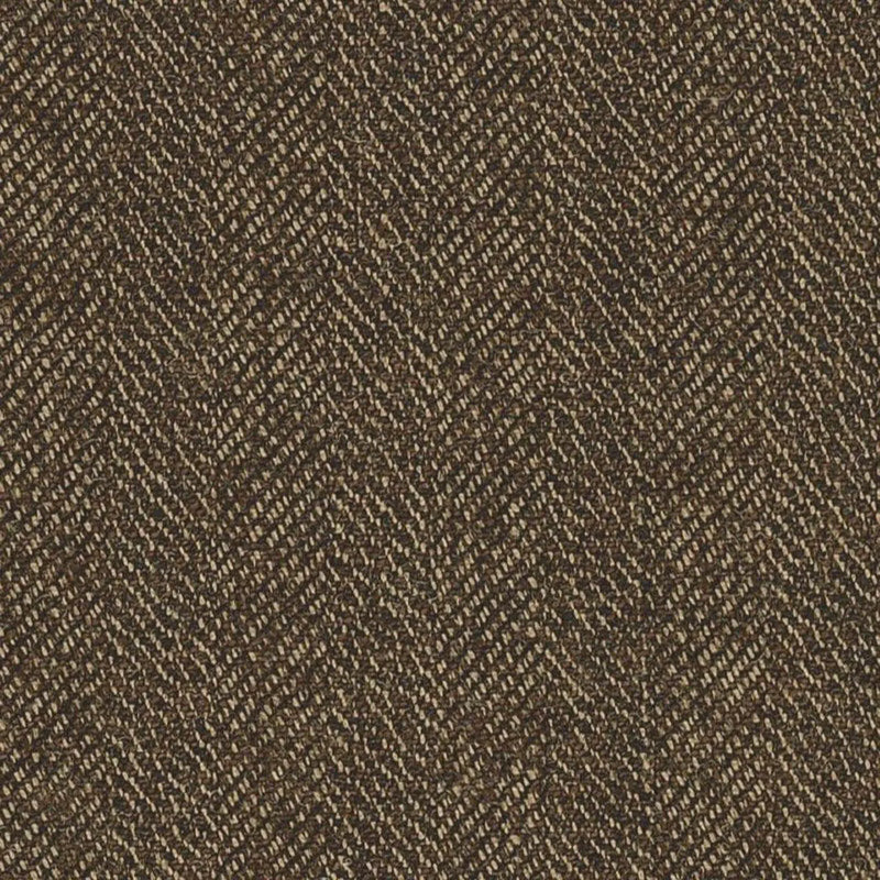 Brown Herringbone Worsted Wool Tweed By Holland & Sherry