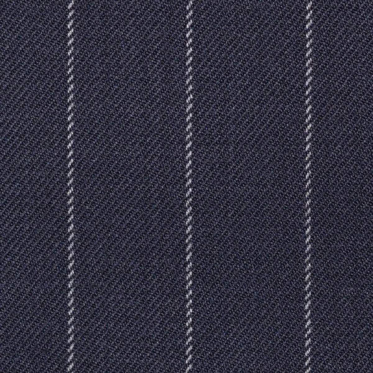 Navy Blue Chalk Stripe Super 100's All Wool Suiting By Holland & Sherry Yorkshire Fabric