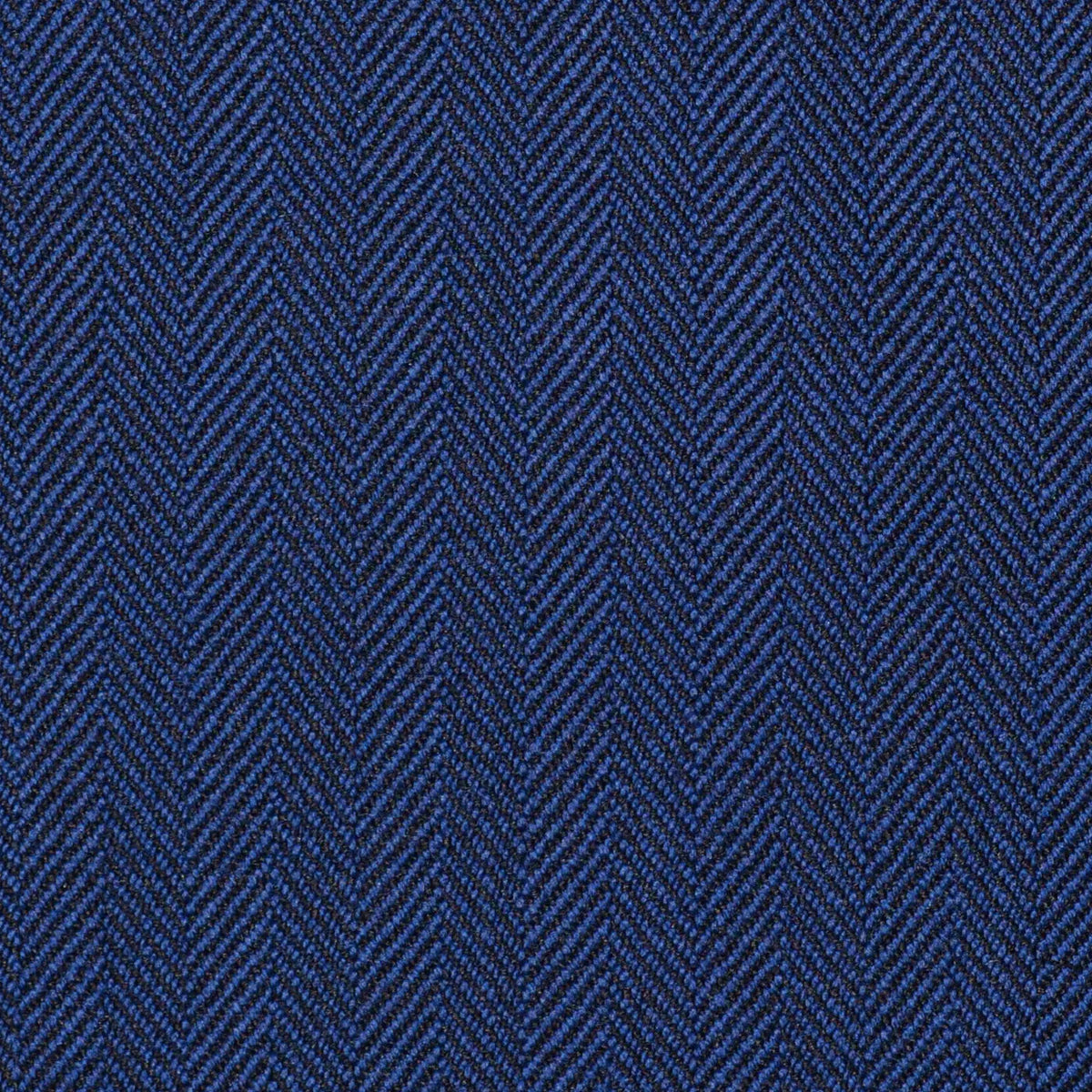 Bright Navy Blue Narrow Herringbone Super 100's All Wool Suiting By Holland & Sherry