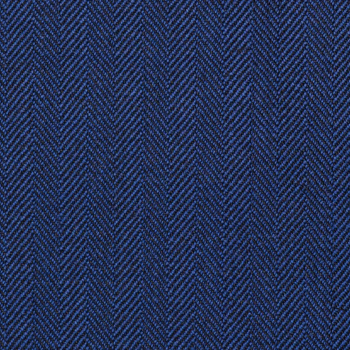 Bright Navy Blue Narrow Herringbone Super 100's All Wool Suiting By Holland & Sherry