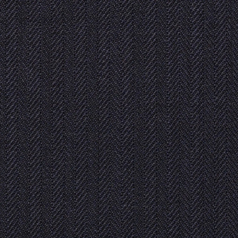 Dark Navy Blue Narrow Herringbone Super 100's All Wool Suiting By Holland & Sherry