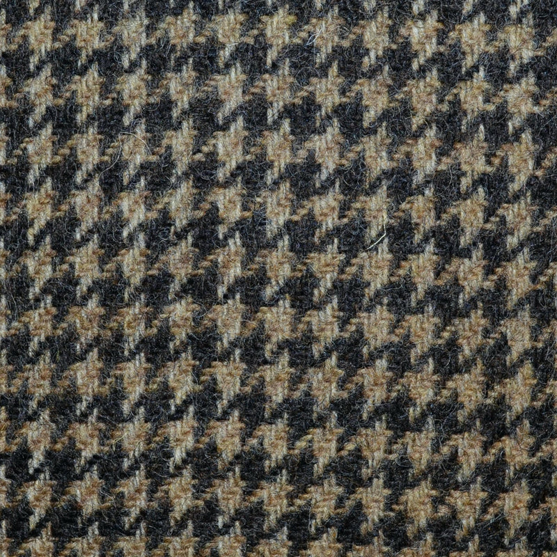 Light Brown and Dark Brown Dogtooth Check All Wool Irish Donegal Tweed