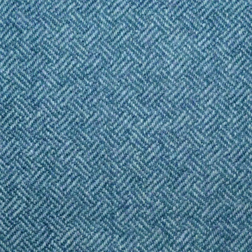 Petrol Blue/Green All Wool Geo Parquet Weave Coating