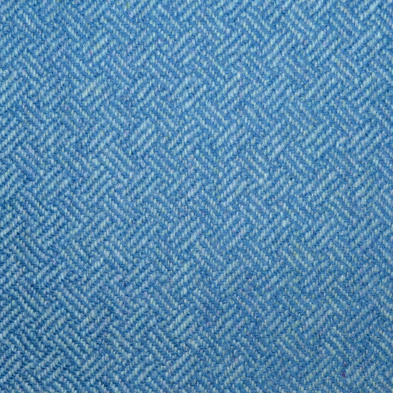 Turquoise Blue All Wool Geo Parquet Weave Coating