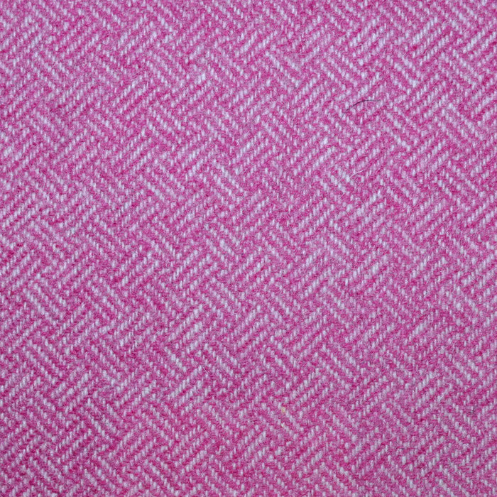 Candy Pink All Wool Geo Parquet Weave Coating