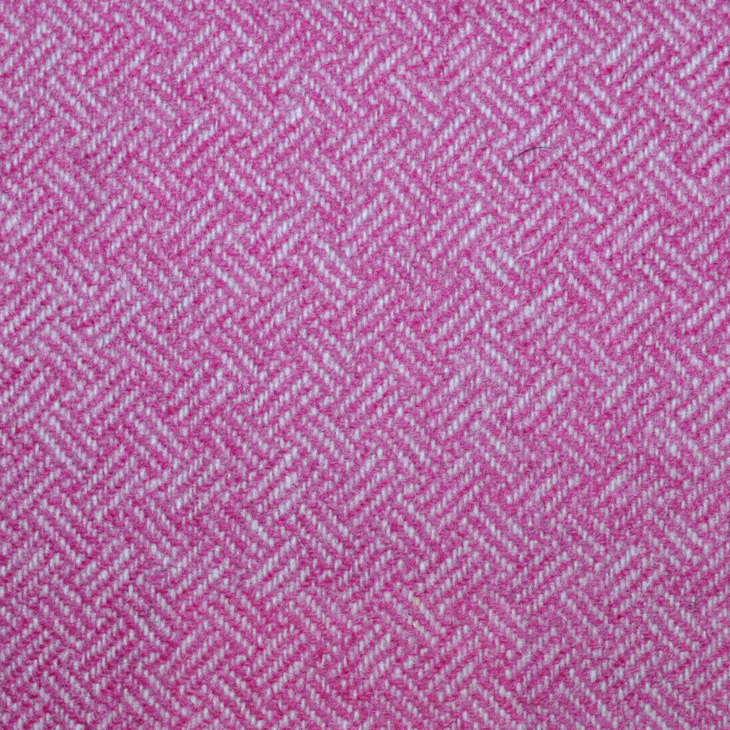Candy Pink All Wool Geo Parquet Weave Coating