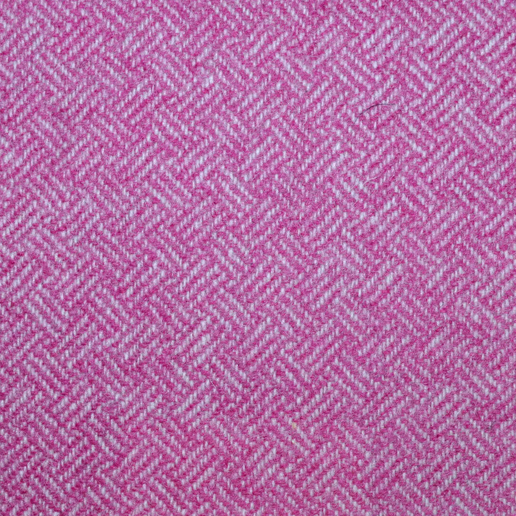 Candy Pink All Wool Geo Parquet Weave Coating