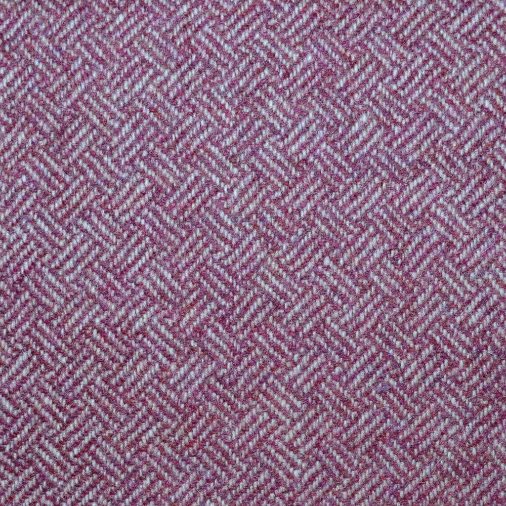 Peony Pink All Wool Geo Parquet Weave Coating