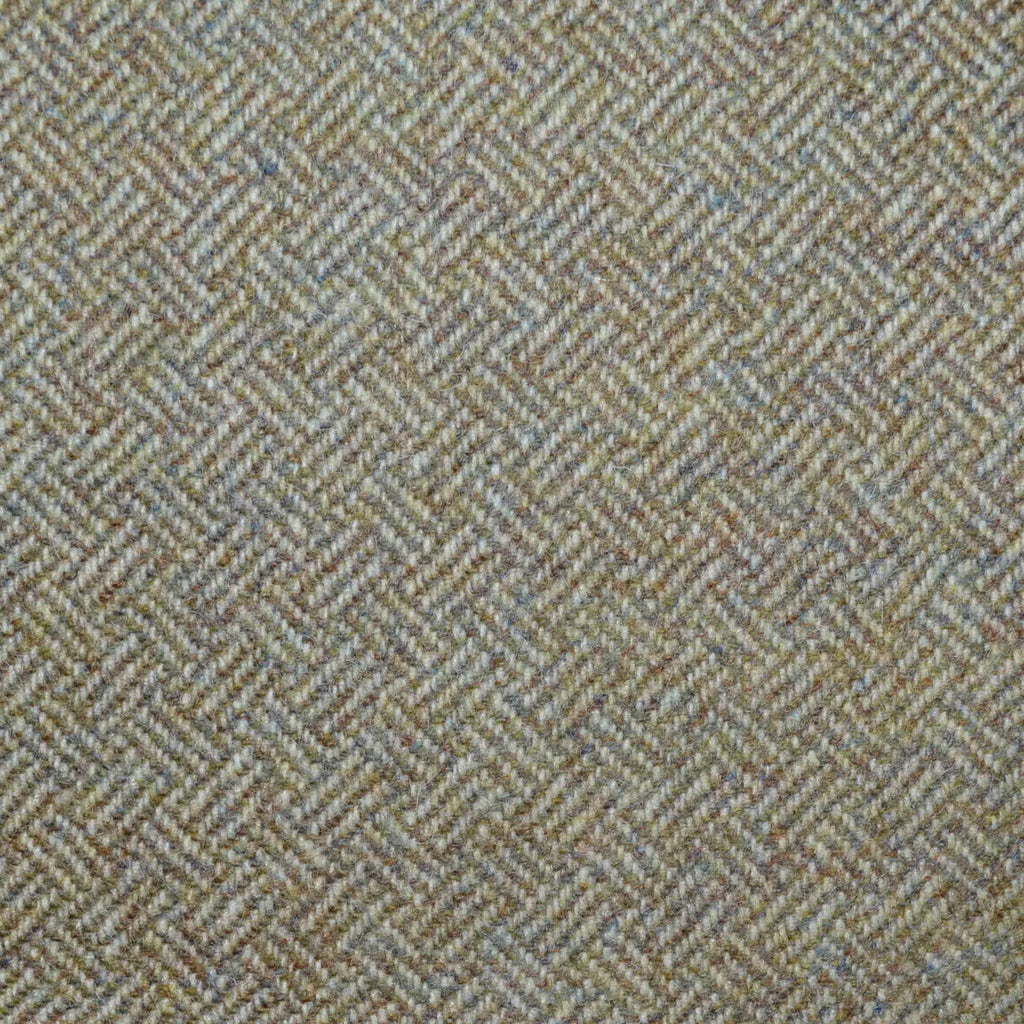 Golden Brown All Wool Geo Parquet Weave Coating